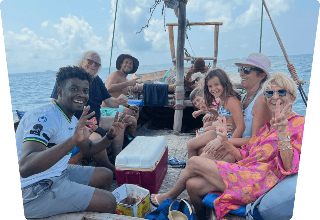 Guests and local team during Zanzibar operations